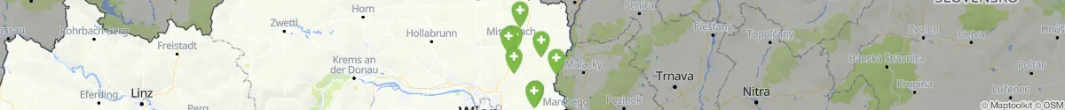 Kartenansicht für Apotheken-Notdienste in der Nähe von Rabensburg (Mistelbach, Niederösterreich)